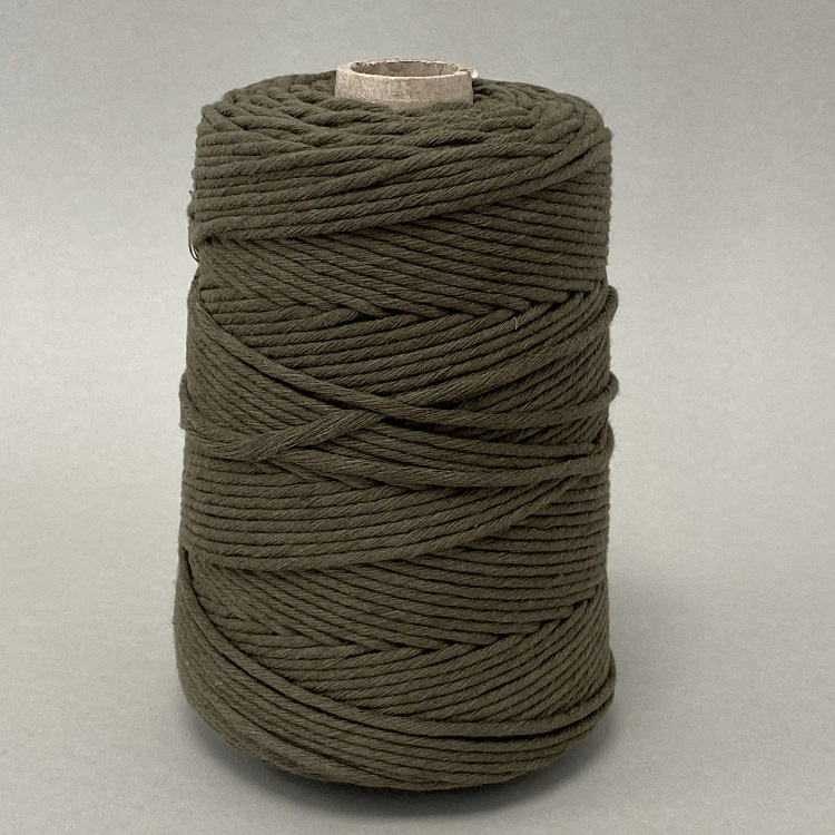 Makramee Garn 3 mm khaki aus Baumwolle