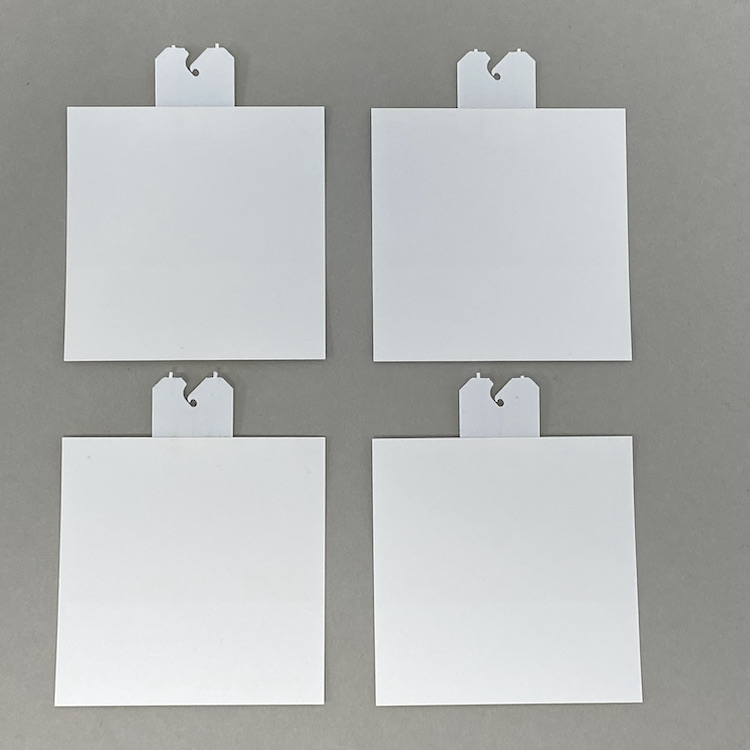 Kwik Lok® Etiketten 70 x 70 mm für Einzelmaschinen - Elastikgarn
