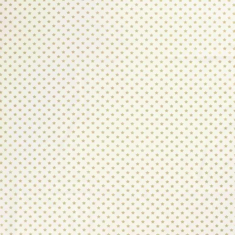 Stoffdeckchen 12x12 cm wollweiß goldene Sterne
