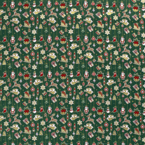 Stoffdeckchen 12x12 cm grün Weihnachtsschmuck