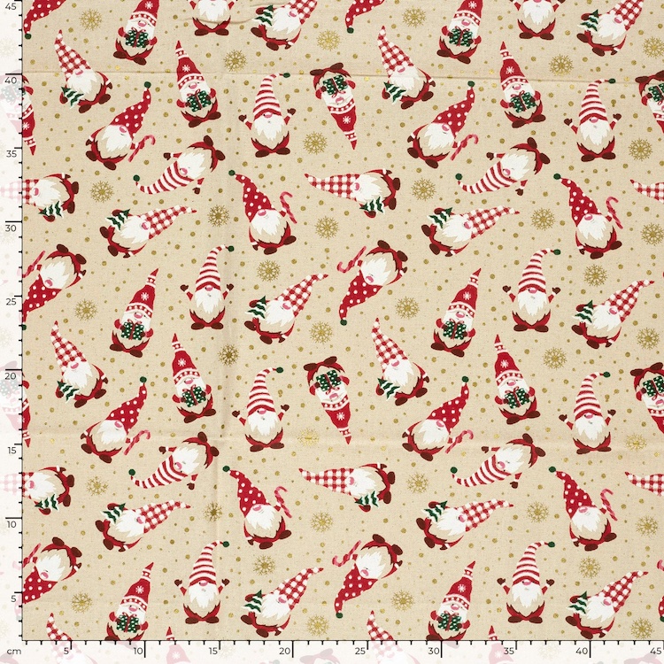 Stoffdeckchen 12x12cm Canvas bedruckt Weihnachten Nikolaus